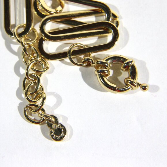 BaubleBar Gold Tone Paperclip Link Bracelet - Picture 2 of 6